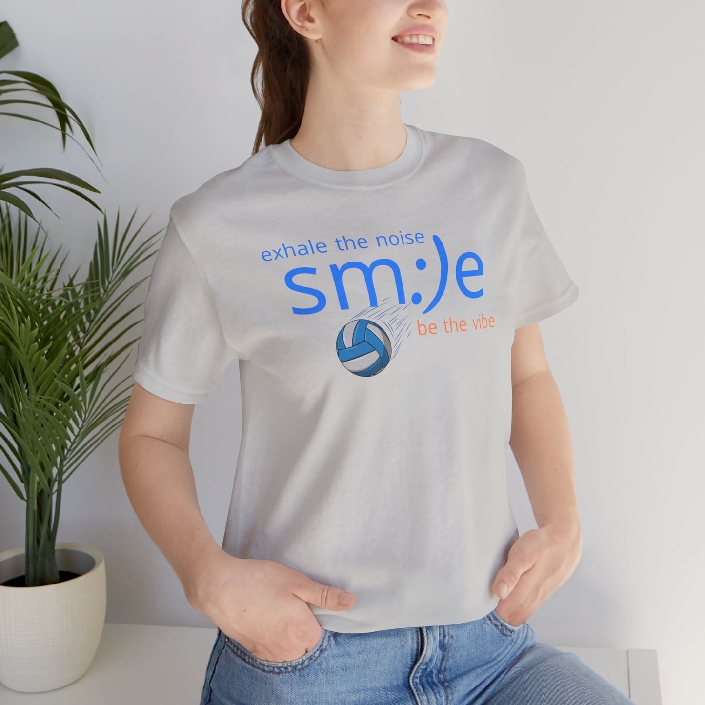 Exhale the Noise sm:)e Be the Vibe Volleyball Tee
