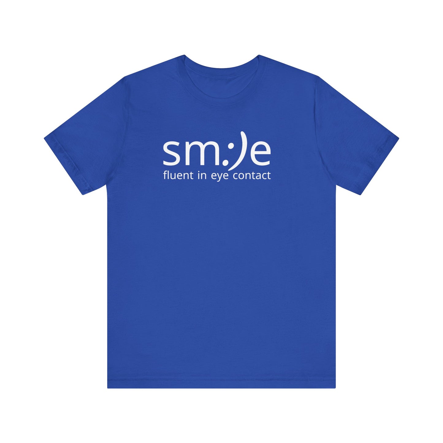 sm:)e Fluent in Eye Contact Jersey Tee | Social Butterfly Streetwear | Funny Connection Gift