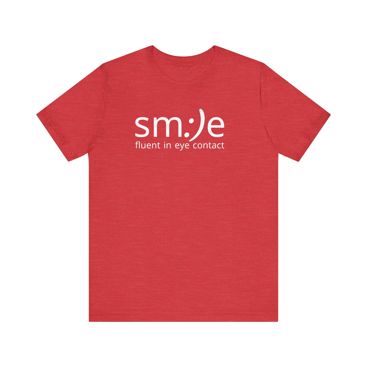 sm:)e Fluent in Eye Contact Jersey Tee | Social Butterfly Streetwear | Funny Connection Gift