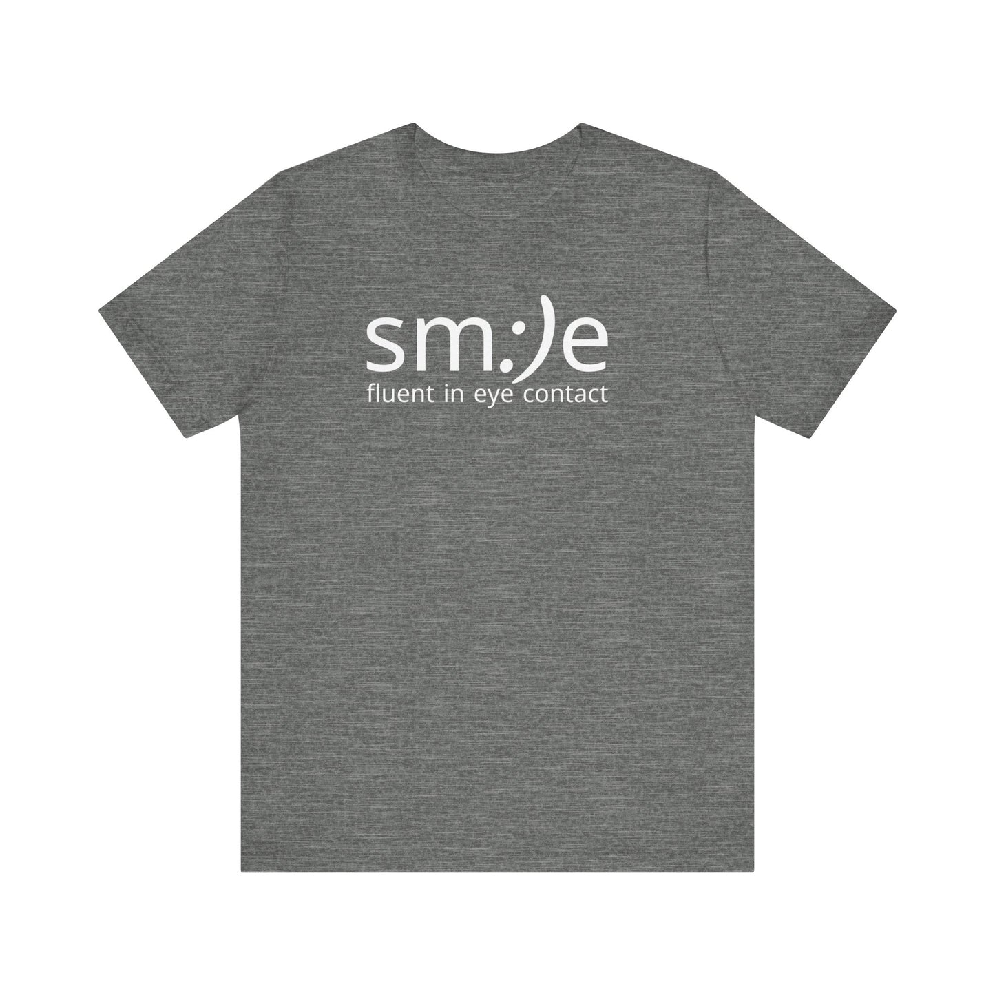sm:)e Fluent in Eye Contact Jersey Tee | Social Butterfly Streetwear | Funny Connection Gift