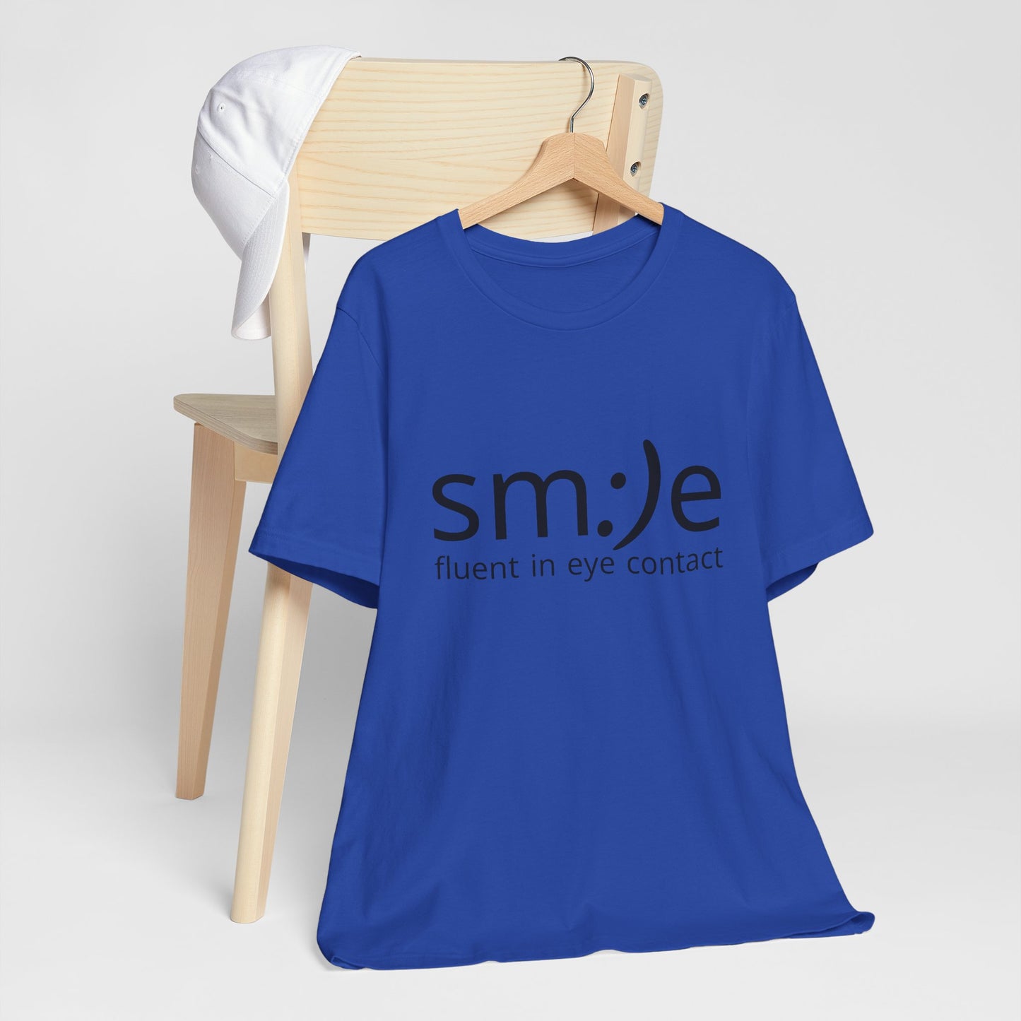 Unisex Jersey Short Sleeve Tee | sm:)e Fluent in Eye Contact | Confidence Streetwear