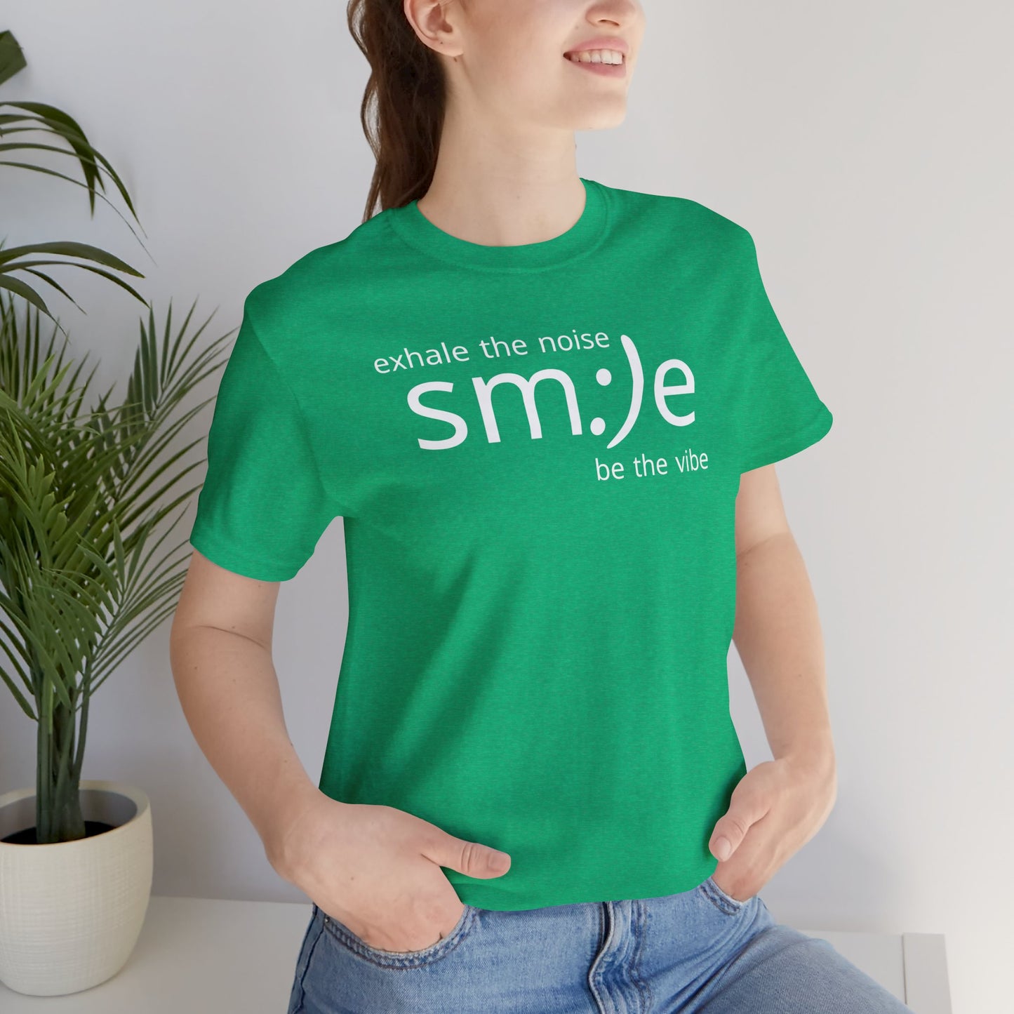 Exhale the Noise Smile Be the Vibe | sm:)e Mindful Streetwear Tee