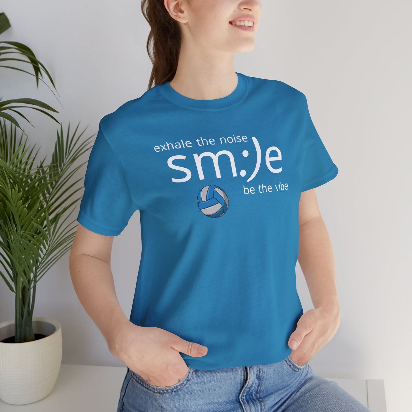 Exhale the Noise sm:)e Be the Vibe | Volleyball Streetwear | Motivational Athletic Tee