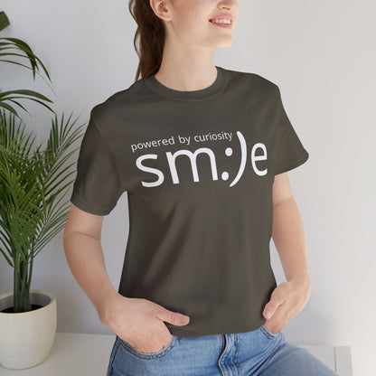 sm:)e Powered by Curiosity Tee | Intellectual Streetwear | Unisex Inspirational Graphic Shirt