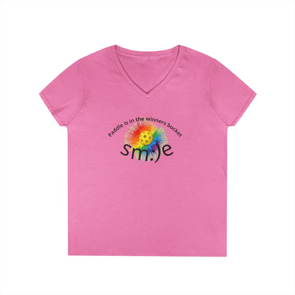 Paddle in the Winners Bucket - Pickleball V-Neck | Funny Statement Tee