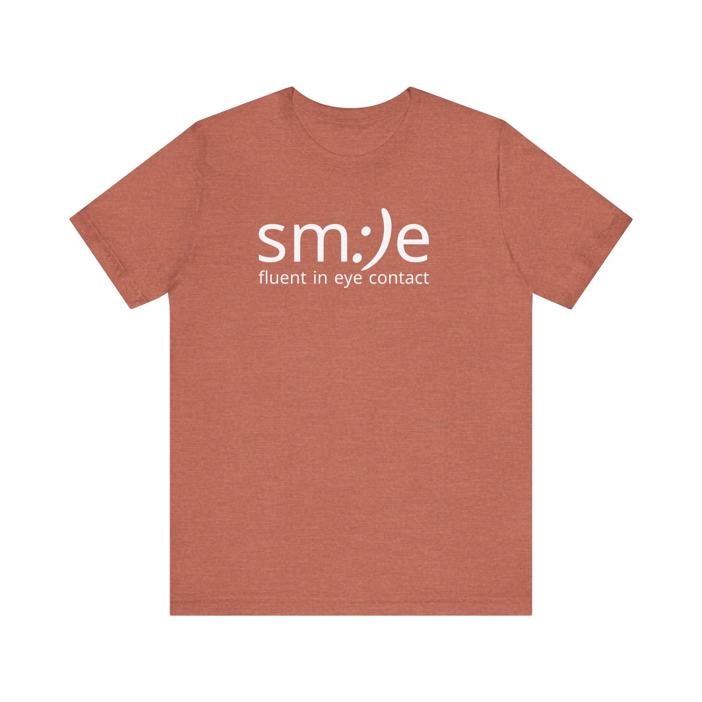 sm:)e Fluent in Eye Contact Jersey Tee | Social Butterfly Streetwear | Funny Connection Gift