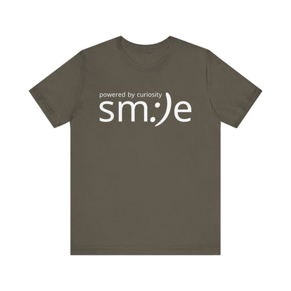 sm:)e Powered by Curiosity Tee | Intellectual Streetwear | Unisex Inspirational Graphic Shirt