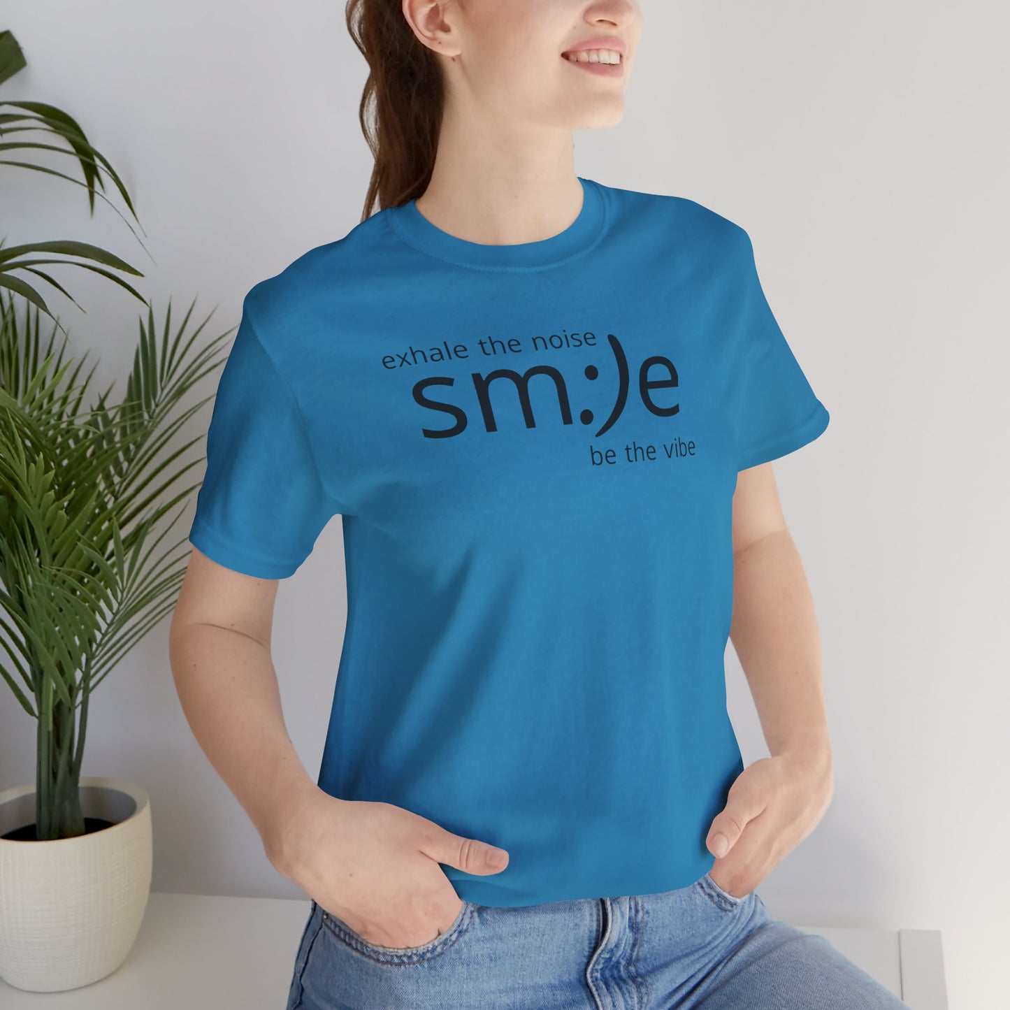 Exhale the Noise sm:)e Be the Vibe | Motivational Unisex Tee