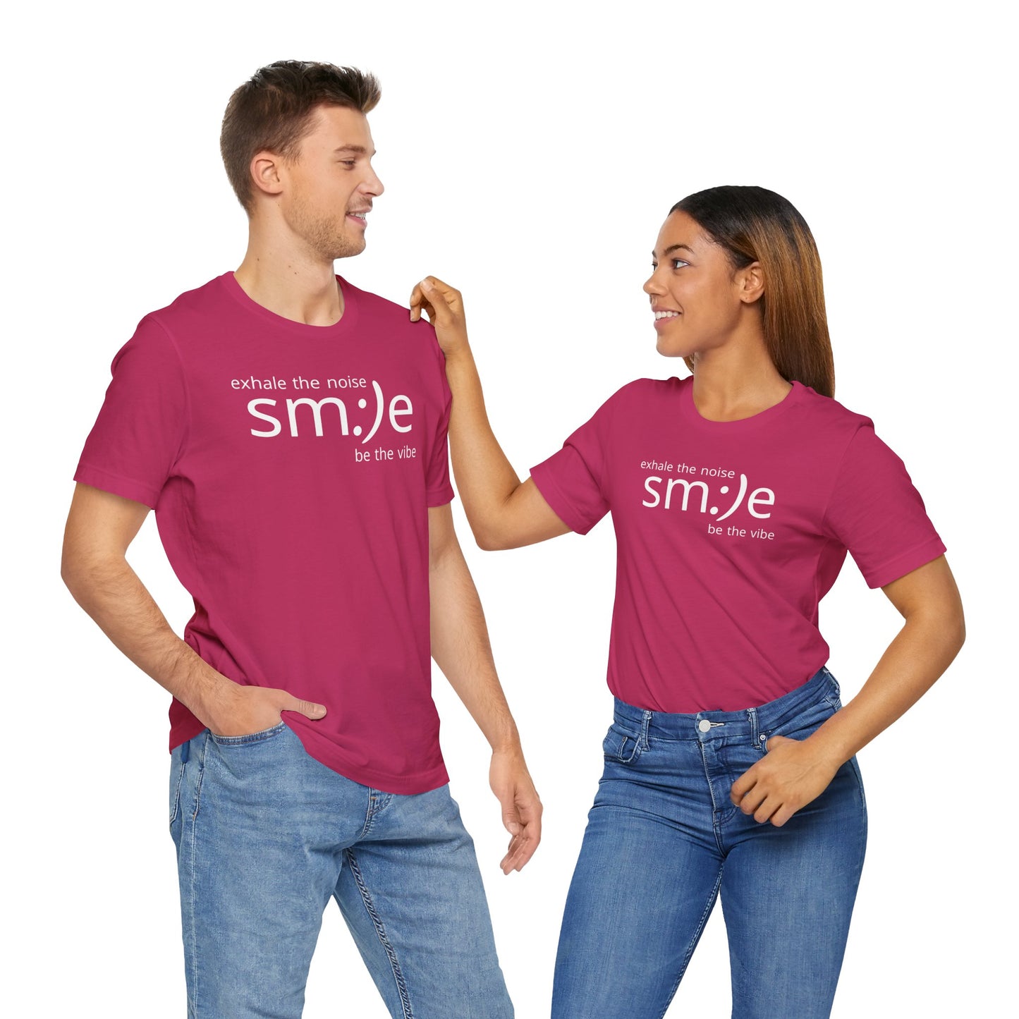 Exhale the Noise Smile Be the Vibe | sm:)e Mindful Streetwear Tee