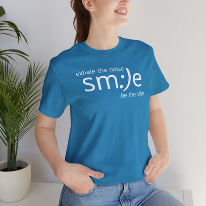 sm:)e Exhale the Noise Smile Vibe Tee | Confidence Streetwear | Motivational Unisex Graphic Shirt