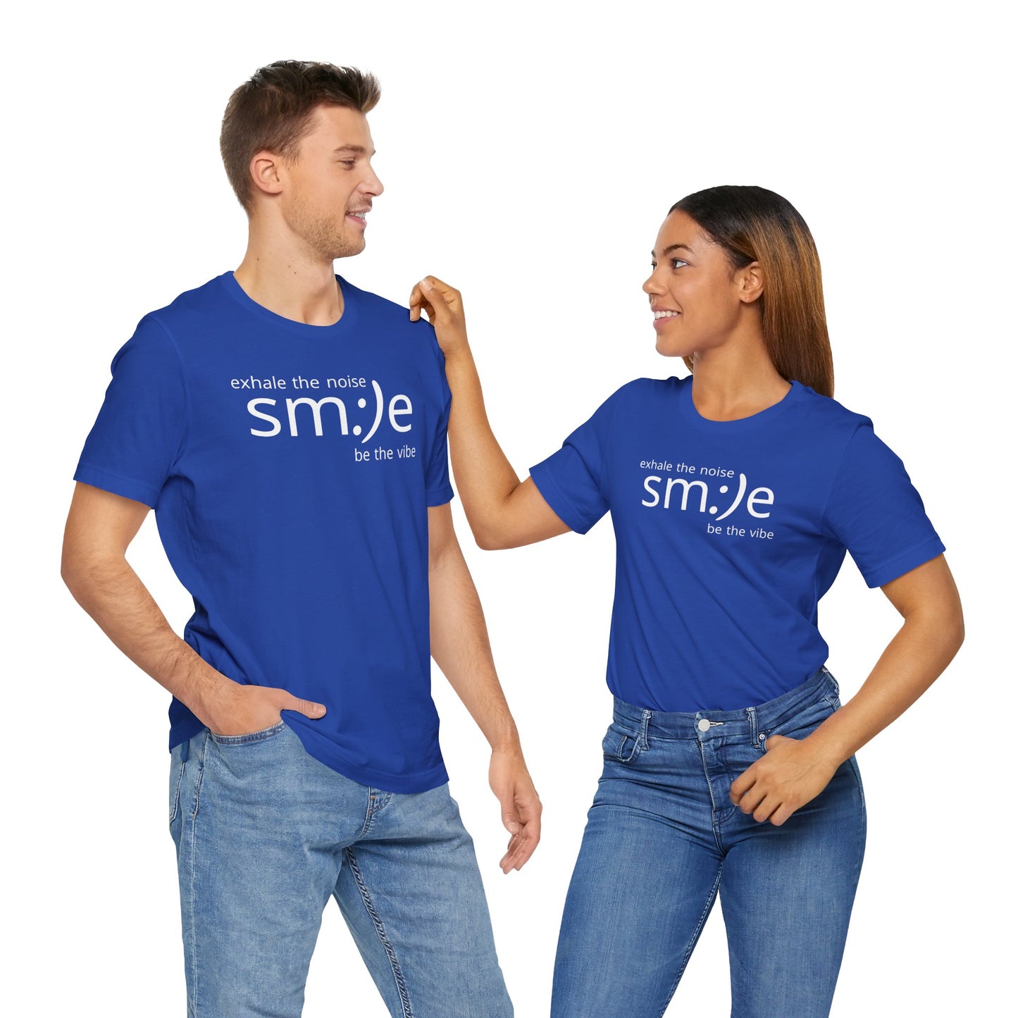 Exhale the Noise Smile Be the Vibe | sm:)e Mindful Streetwear Tee