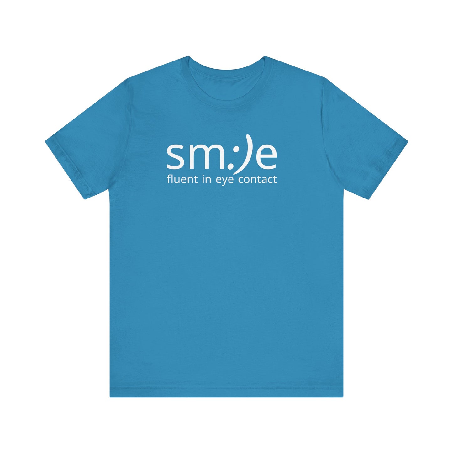sm:)e Fluent in Eye Contact Jersey Tee | Social Butterfly Streetwear | Funny Connection Gift