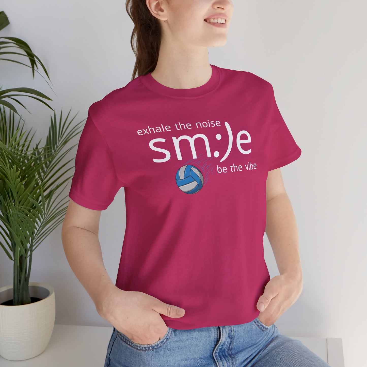 Exhale the Noise sm:)e Be the Vibe | Volleyball Streetwear | Motivational Athletic Tee