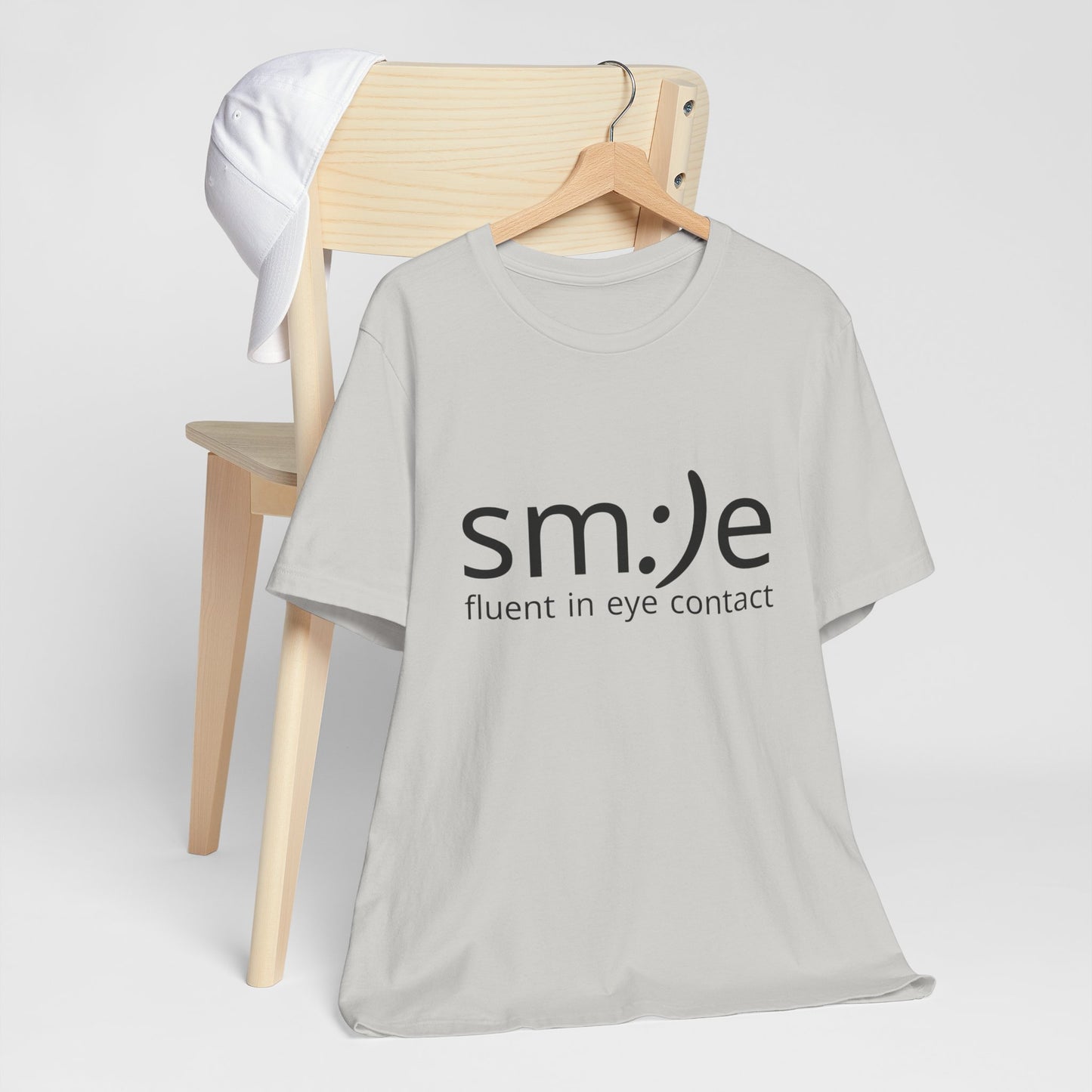 Unisex Jersey Short Sleeve Tee | sm:)e Fluent in Eye Contact | Confidence Streetwear