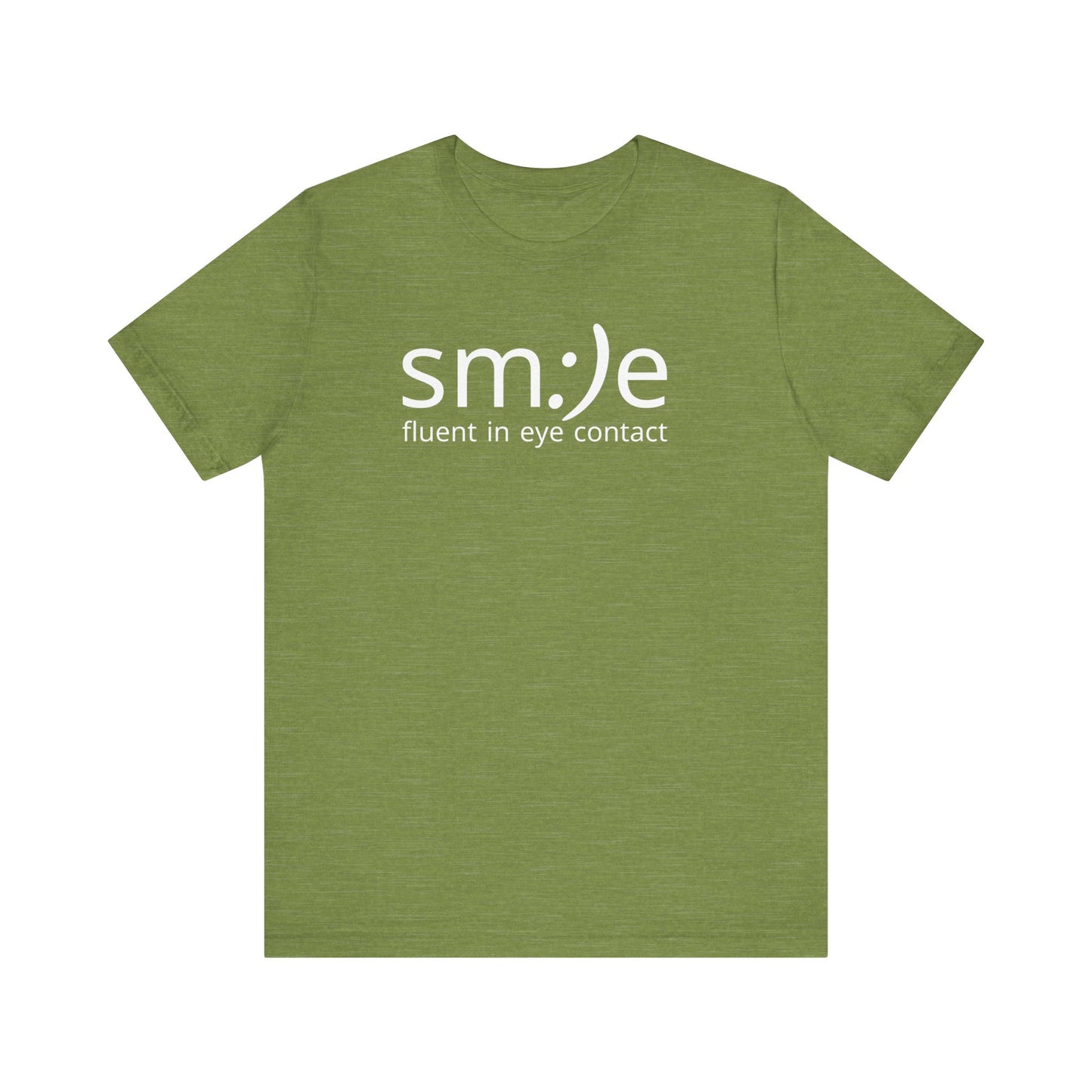 sm:)e Fluent in Eye Contact Jersey Tee | Social Butterfly Streetwear | Funny Connection Gift