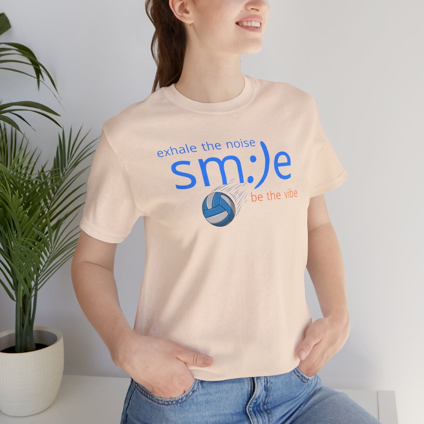 Exhale the Noise sm:)e Be the Vibe Volleyball Tee