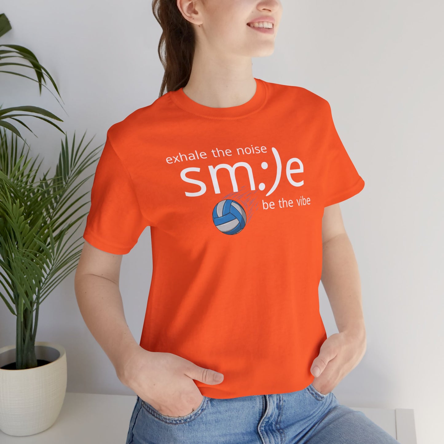 Exhale the Noise sm:)e Be the Vibe | Volleyball Streetwear | Motivational Athletic Tee
