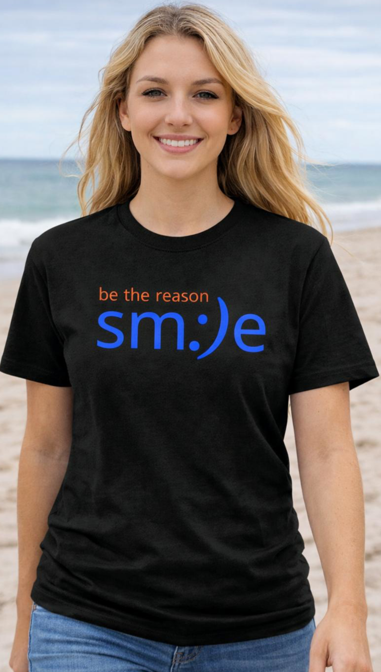 sm:)e Be the Reason Smile Shirt - Inspirational Quote Streetwear, Motivational Graphic Tee, Confidence Booster