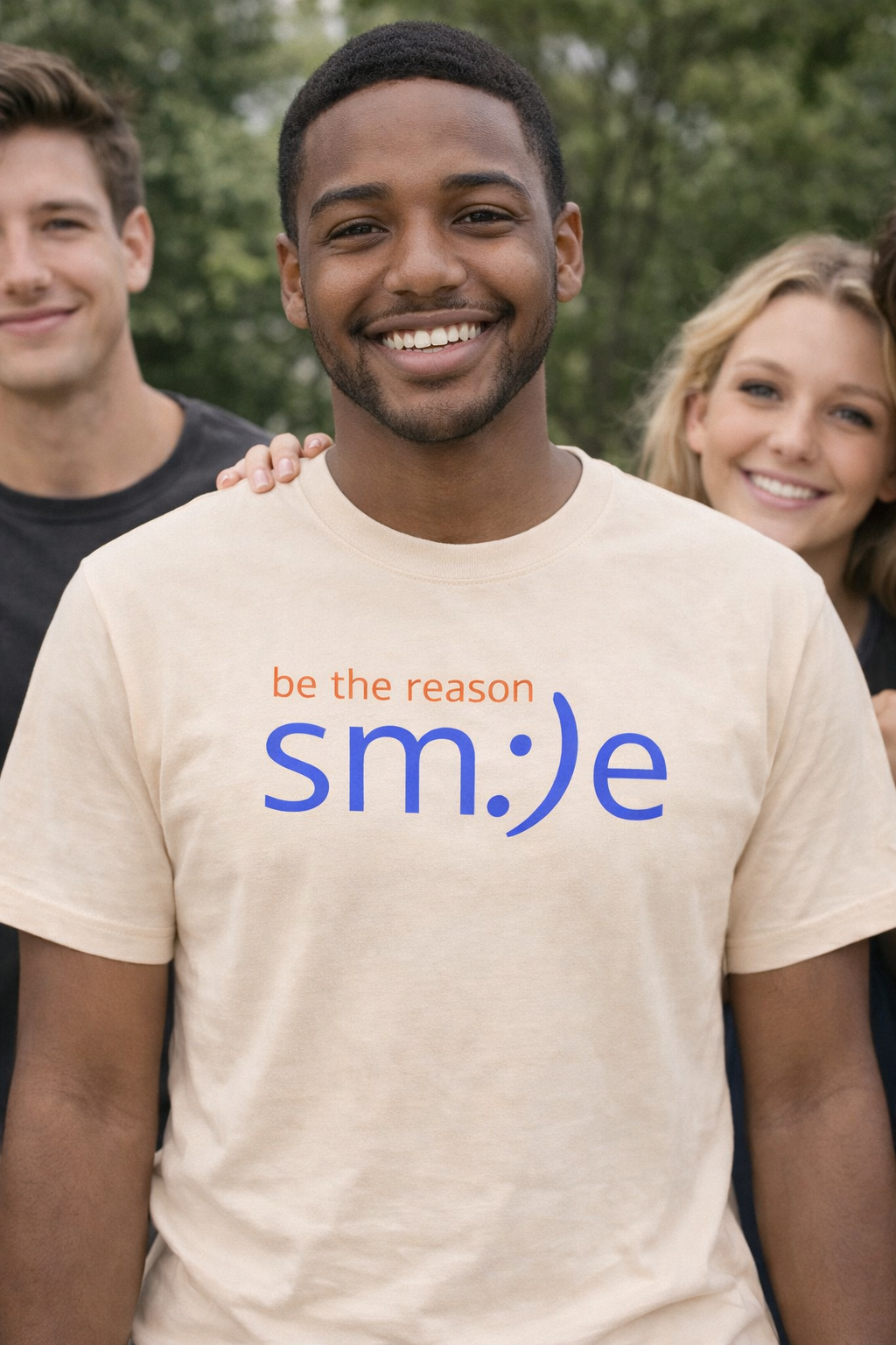 sm:)e Be the Reason Smile Shirt - Inspirational Quote Streetwear, Motivational Graphic Tee, Confidence Booster